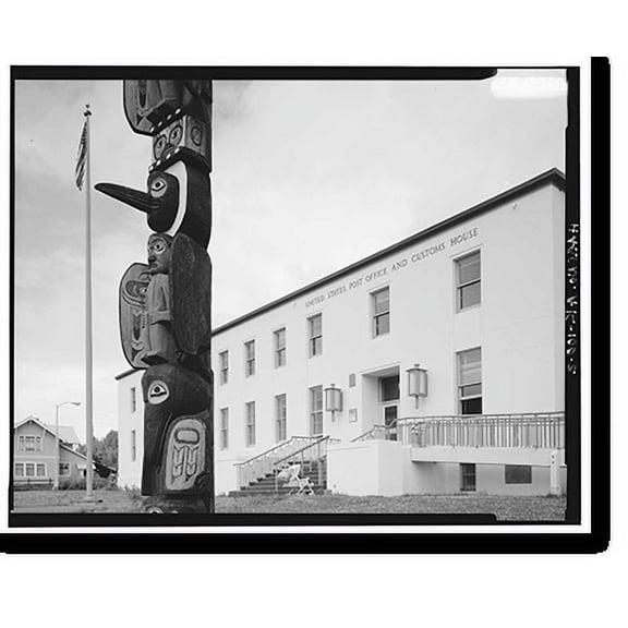 Historic Print, U.S. Post Office & Customs House, Church Street, Wrangell, Wrangell-Petersburg Census Area, AK - 2, 16" x 20"
