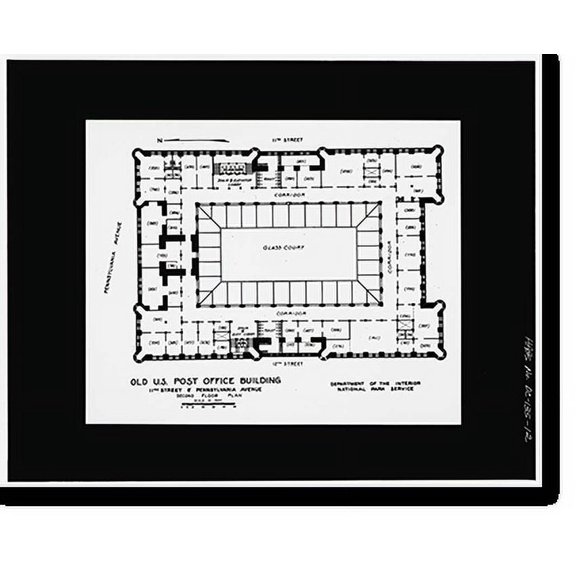 Historic Print, U.S. Post Office Department, 1100 Pennsylvania Avenue Northwest, Washington, District of Columbia, DC - 12, 16" x 20"