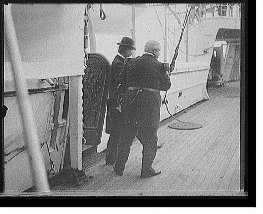 Historic Print, [U.S.S. Chicago, Admiral Schley coming on board], 16" x