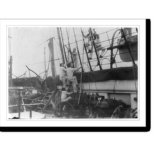 Historic Print, U.S.S. ENTERPRISE. Stand by to lay aloft"", 16" x 20