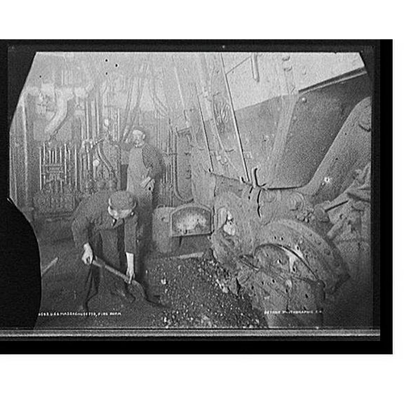 Historic Print, U.S.S. Massachusetts, fire room - 2, 16" x 20"