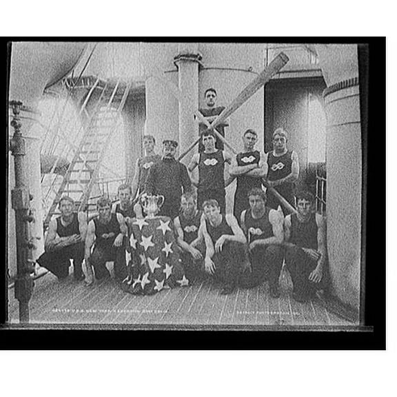 Historic Print, U.S.S. New York, a champion boat crew, 16" x 20"