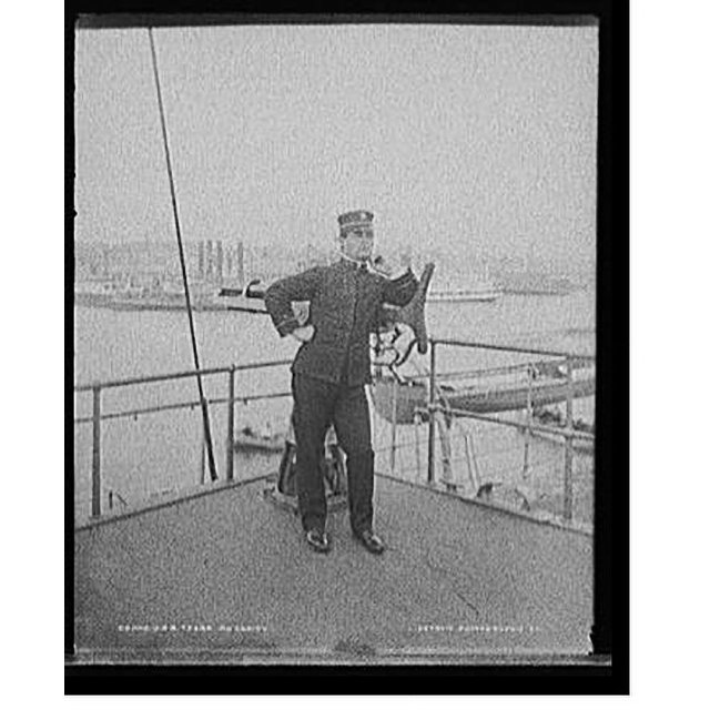 Historic Print, U.S.S. Texas, an ensign, 16" x 20"