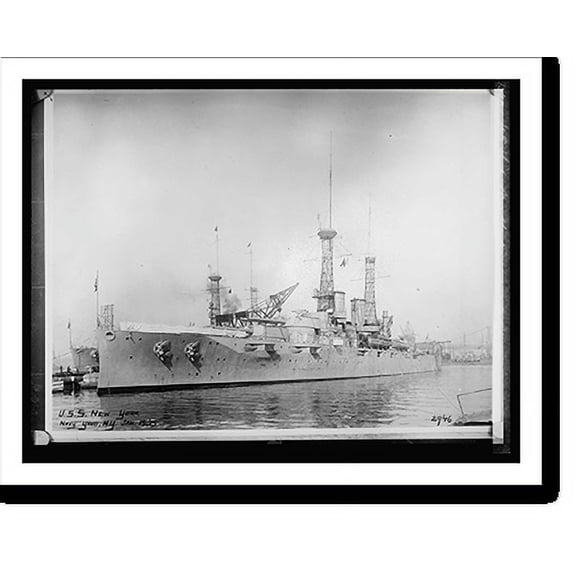Historic Print, U.S. Ship New York, Navy Yard, N.Y., Jan. 15, '15, 16" x 20"