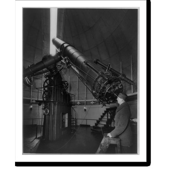 Historic Print, U.S. astronomer to check wandering moon during eclipse, 18" x 24"