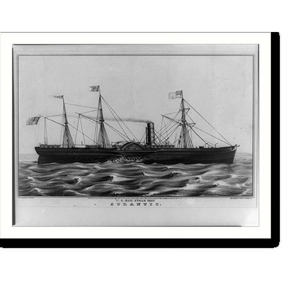 Historic Print, U.S. mail steam ship Atlantic, 18" x 24"