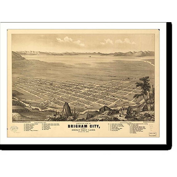 Historic Print, UT Brigham City 1875 MAP, 16" x 20"