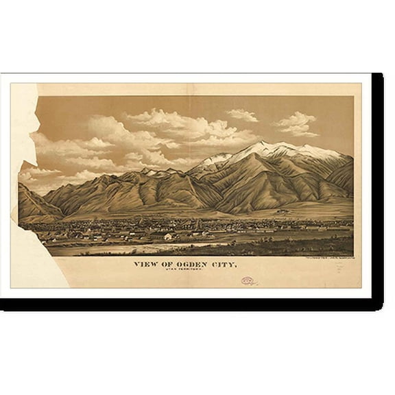 Historic Print, UT Ogden City 1889 MAP, 16" x 20"