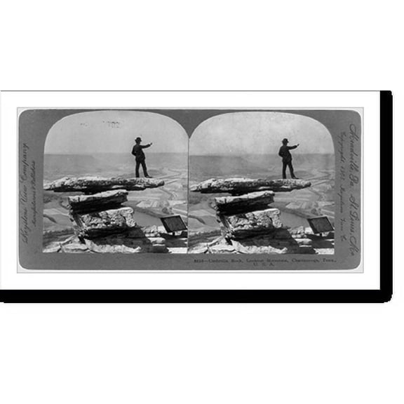 Historic Print, Umbrella Rock, Lookout Mountain, Chattanooga, Tenn., U.S.A., 16" x 20"