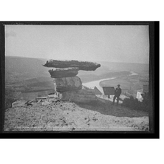 Historic Print, Umbrella Rock on Point Lookout, Lookout Mountain, 16" x 20"