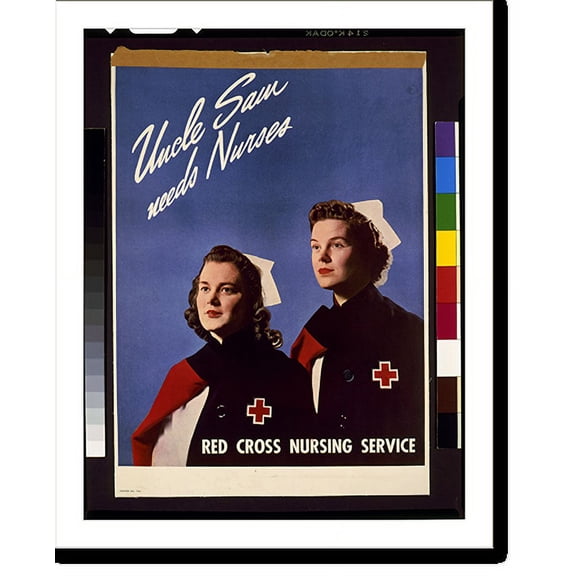 Historic Print, Uncle Sam needs nurses. Red Cross Nursing Service, 18" x 24"