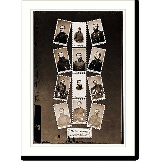 Historic Print, Union Cavalry leaders & raiders: Averill Kilpatrick Rauls Gregg Sheridan Custer Str, 18" x 24"