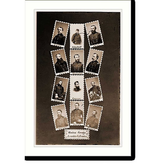 Historic Print, Union Cavalry leaders & raiders: Averill Kilpatrick Rauls Gregg Sheridan Custer Str - 2, 18" x 24"