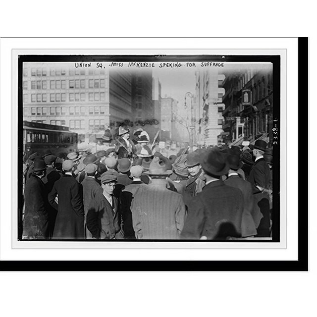 Historic Print, Union Sq. Mrs. McKenzie speaking for suffrage, 16" x