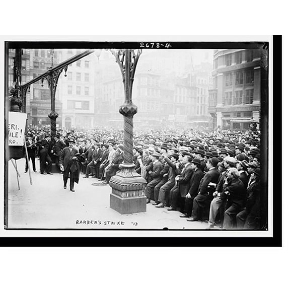 Historic Print, Union Square, New York. J.J. Ettor speaking to striking barbers.Photo by Bain News Service, 18" x 24"