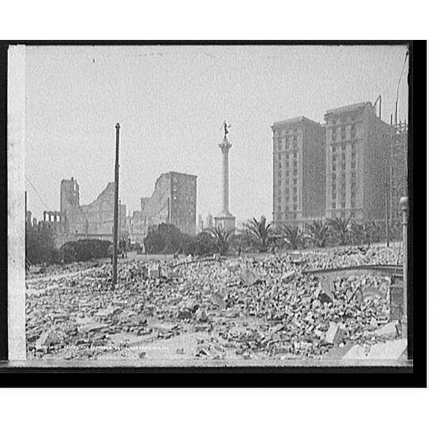 Historic Print, Union Square and St. Francis Hotel, San Francisco, Cal