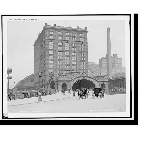 Historic Print, Union Station, Pittsburg, Pa., 16" x 20"