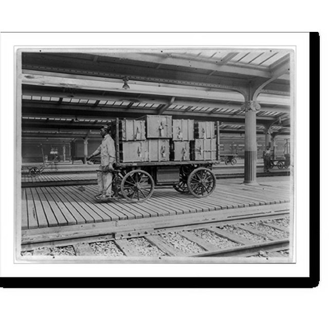 Historic Print, [Union Station, Washington, D.C. Electric baggage truck operated by baggage