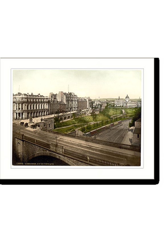 Historic Print, Union Terrace Aberdeen Scotland, 16" x 20"
