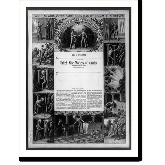 Historic Print, United Mine-Workers of America, 16" x 20"