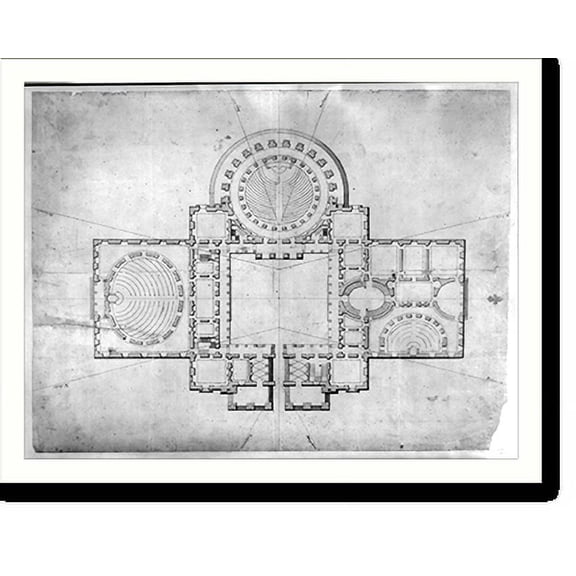 Historic Print, [United States Capitol (Federal Capitol"), Washington, D.C. Floor plan]" - 2, 18" x 24"
