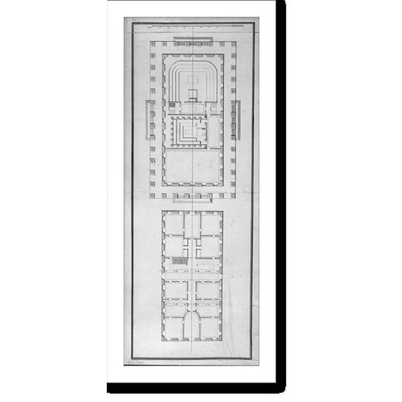 Historic Print, [United States Capitol, Washington, D.C. First and second floor plans], 18" x 24"
