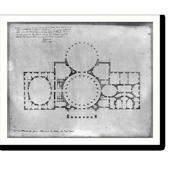 Historic Print, [United States Capitol, Washington, D.C. Floor plan], 18" x 24"