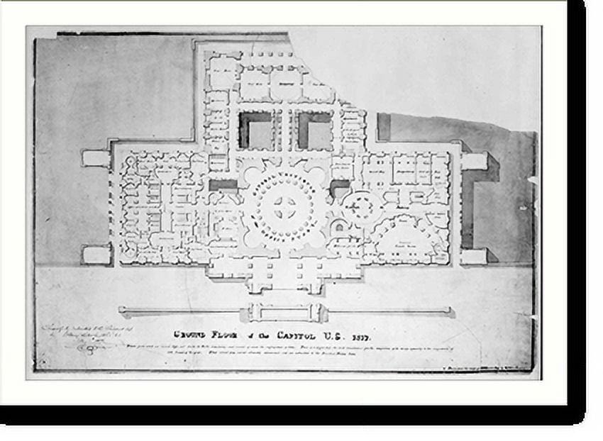 Historic Print, [United States Capitol, Washington, D.C. Floor plan ...