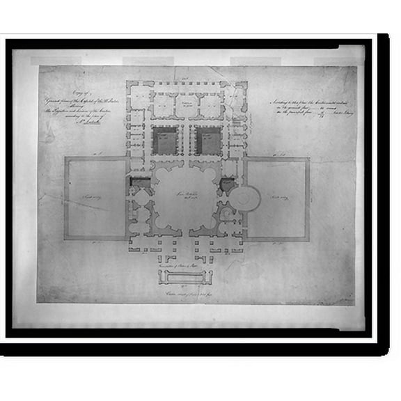 Historic Print, [United States Capitol, Washington, D.C. Ground floor plan] - 6, 16" x 20"