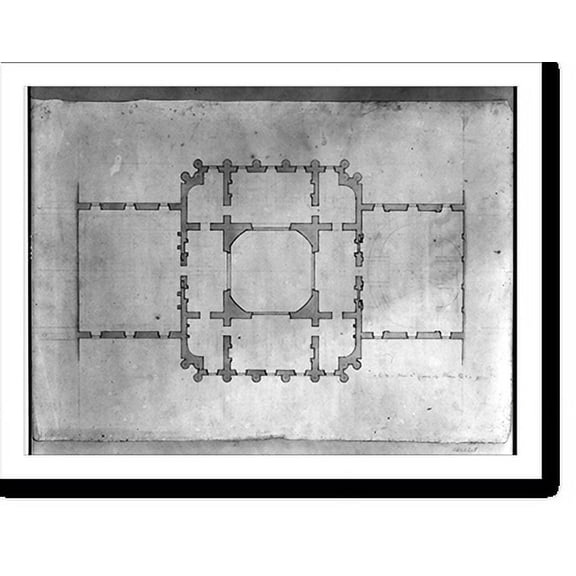 Historic Print, [United States Capitol, Washington, D.C. Second floor plan], 16" x 20"