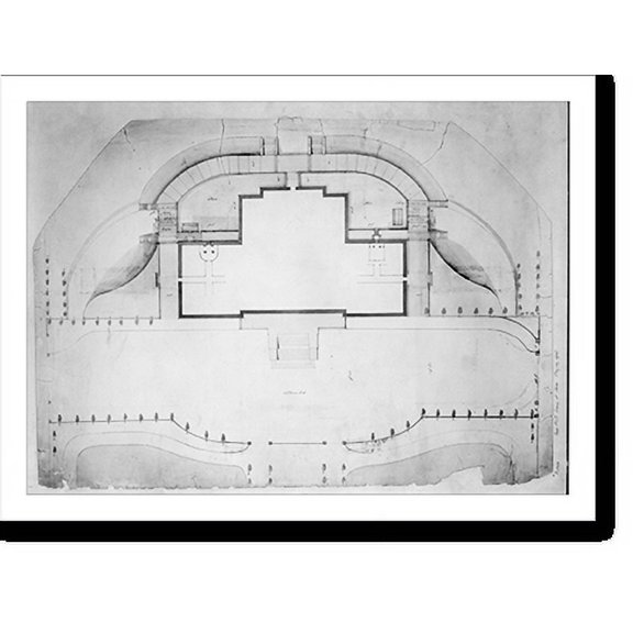 Historic Print, [United States Capitol grounds, Washington, D.C. Site plan, footprint, landscaping], 18" x 24"