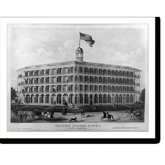 Historic Print, United States Hotel Cape Island, N.J., 16" x 20"