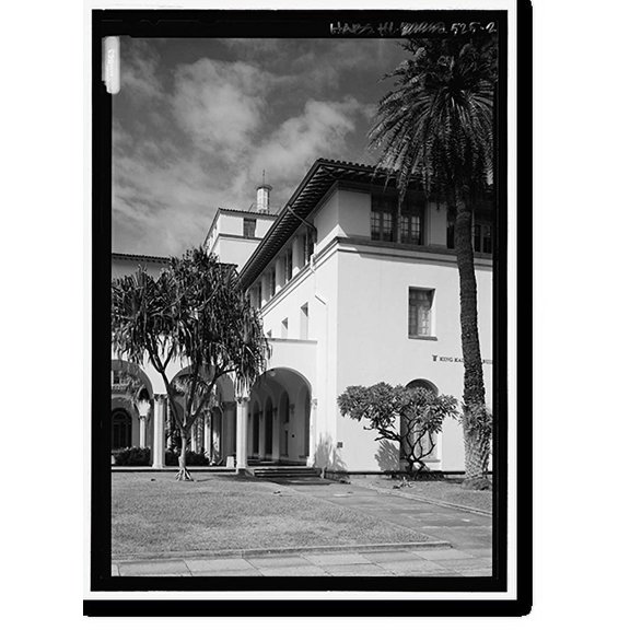Historic Print, United States Post Office, Custom House and Court House, 335 South King Street, Honolulu, Honolulu County, HI - 2, 18" x 24"