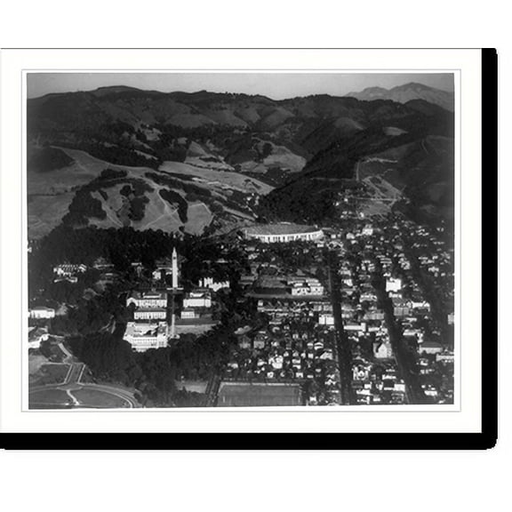 Historic Print, University of California and stadium, Berkeley, 18" x 24"