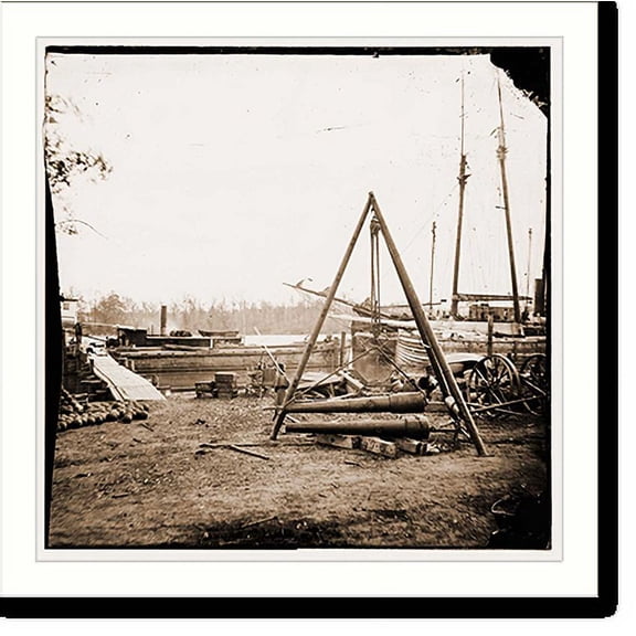 Historic Print, Unloading Stores at Yorktown Va. Broadway Landing, 16" x 20"