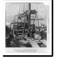 Historic Print, Unloading a Junk, Hong Kong, 16" x 20"