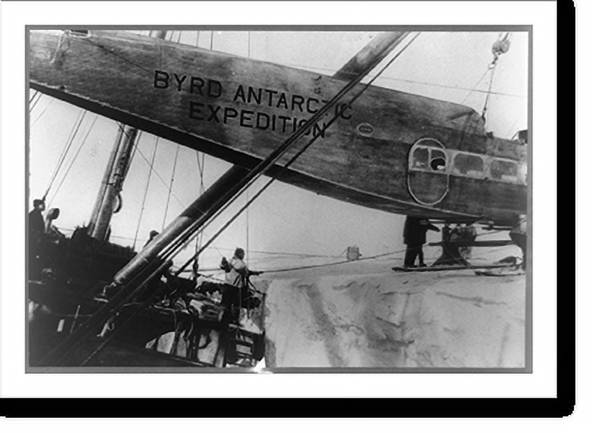 Historic Print, [Unloading the huge tri-motored Ford plane of Commander ...