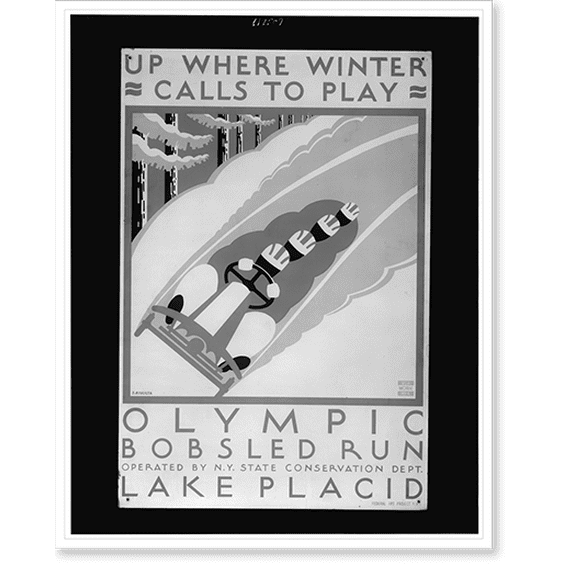 Historic Print, Up where winter calls to play Olympic bobsled run Lake Placid.J. Rivolta. - 2, 16" x 20"