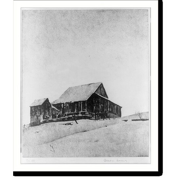 Historic Print, Upper barn, winter, 16" x 20"