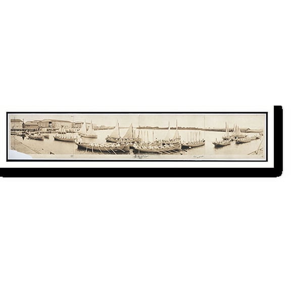 Historic Print, VA 1920 Naval Base, Hampton Roads PHOTO, Width 11" x Length 49"