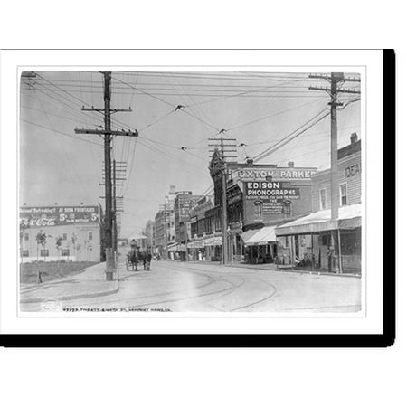 Historic Print, Va. - Newport News - looking up 28th St., 16" x 20"