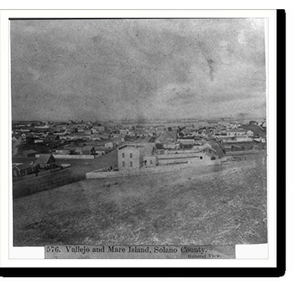 Historic Print, Vallejo and Mare Island, Solano County - General View, 16" x 20"