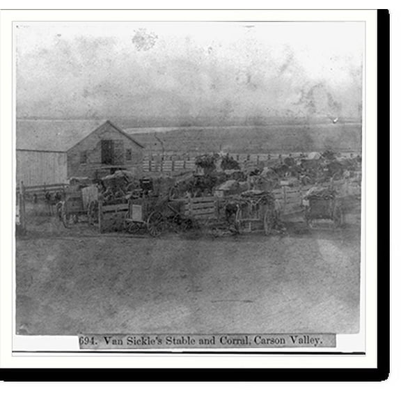 Historic Print, Van Sickle's Stable and Corral, Carson Valley, 18" x 24"