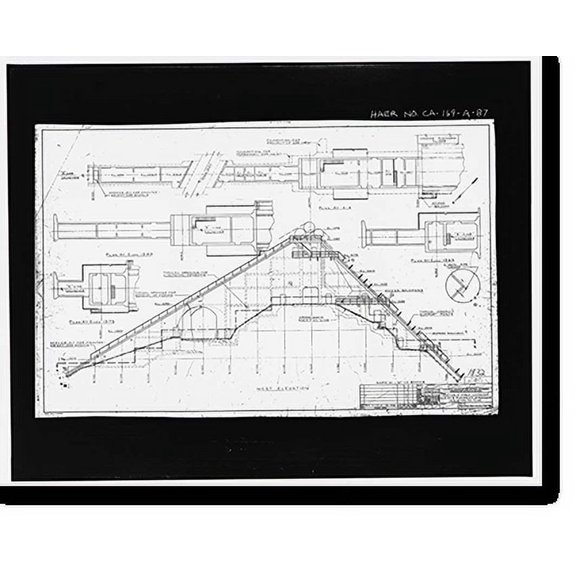 Historic Print, Variable Angle Launcher Complex, Variable Angle Launcher, CA State Highway 39 at Morris Reservior, Azusa vicinity, Los Angeles County, CA - 87, 18" x 24"