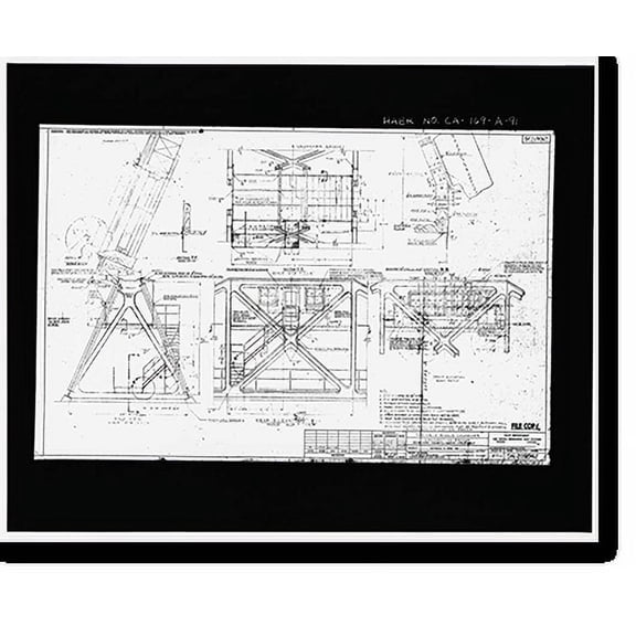 Historic Print, Variable Angle Launcher Complex, Variable Angle Launcher, CA State Highway 39 at Morris Reservior, Azusa vicinity, Los Angeles County, CA - 91, 18" x 24"