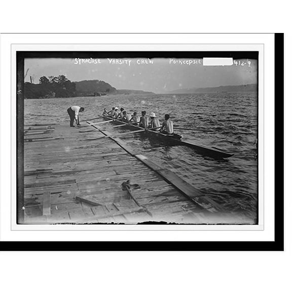 Historic Print, Varsity crew of Syracuse Univ. in shell, Poughkeepsie , N.Y., 16" x 20"