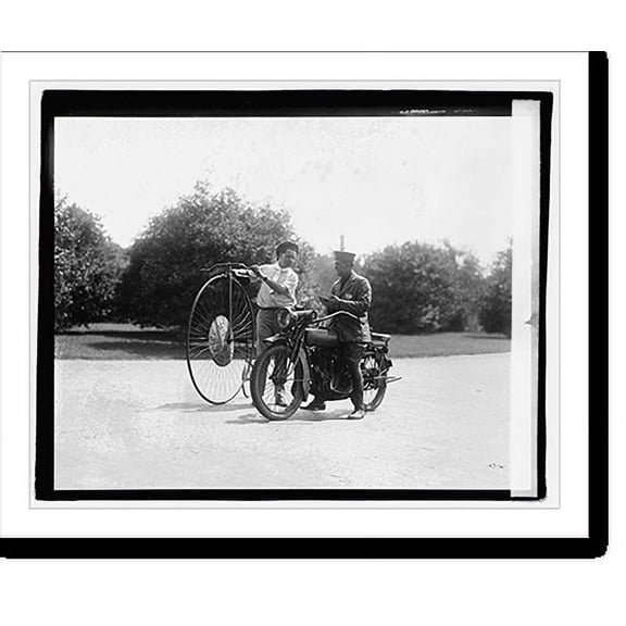 Historic Print, [Velocipede and motorcycle], 18" x 24"