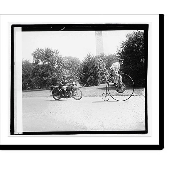 Historic Print, [Velocipede and motorcycle] - 2, 16" x 20"
