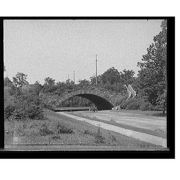 Historic Print, Viaduct in Rockefeller Pk. [Park], Cleveland, O[hio], 18" x 24"