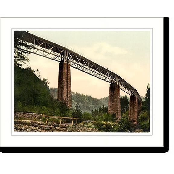 Historic Print, Viaduct over Ravenna Ravine Hollenthal Railway Baden Germany, 16" x 20"